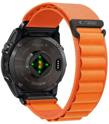 Oranžinė apyrankė Garmin Fenix 5X / 5X Plus / 6X / 6X Pro / 7X / 8 / 8 Pro / 9 / 9 Pro (51 mm) "Tech-Protect Nylon Pro"