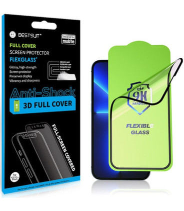 Ekrano apsauga Apple iPhone 16 Pro / 17 / 18 telefonui "Bestsuit Flexible 5D Full Glue Hybrid Glass"