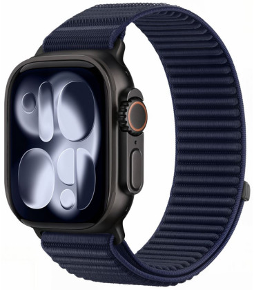 Mėlyna (Navy Blue) apyrankė Apple Watch 8 / 9 / 10 / 11 / 12 / SE / Ultra (44 / 45 / 46 / 49 mm) "Tech-Protect NylonLoop"