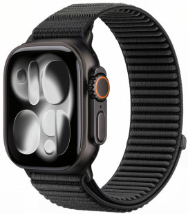 Juoda apyrankė Apple Watch 8 / 9 / 10 / 11 / 12 / SE / Ultra (44 / 45 / 46 / 49 mm) "Tech-Protect NylonLoop"
