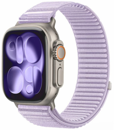 Purpurinė apyrankė Apple Watch 8 / 9 / 10 / 11 / 12 / SE / Ultra (44 / 45 / 46 / 49 mm) "Tech-Protect NylonLoop"