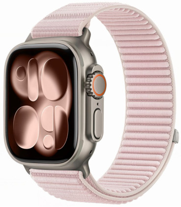 Rožinė apyrankė Apple Watch 8 / 9 / 10 / 11 / 12 / SE / Ultra (44 / 45 / 46 / 49 mm) "Tech-Protect NylonLoop"