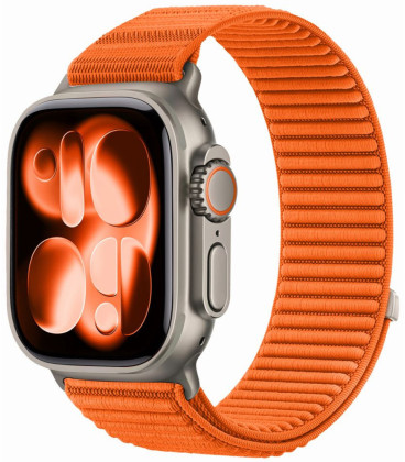Oranžinė apyrankė Apple Watch 8 / 9 / 10 / 11 / 12 / SE / Ultra (44 / 45 / 46 / 49 mm) "Tech-Protect NylonLoop"