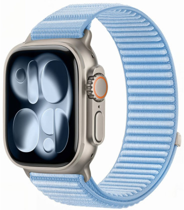 Šviesiai mėlyna apyrankė Apple Watch 8 / 9 / 10 / 11 / 12 / SE / Ultra (44 / 45 / 46 / 49 mm) "Tech-Protect NylonLoop"