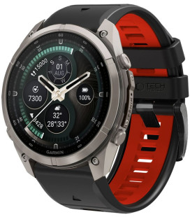 Juoda / raudona apyrankė Garmin Fenix 5 / 6 / 6 Pro / 7 / 8 / 8 Pro / E / 9 / 9 Pro (47 mm) "Tech-Protect Iconband Pro"