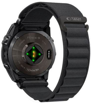 Juoda apyrankė Garmin Fenix 5 / 6 / 6 Pro / 7 / 8 / 8 Pro / E / 9 / 9 Pro (47 mm) "Tech-Protect Nylon Pro"