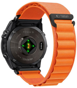 Oranžinė apyrankė Garmin Fenix 5 / 6 / 6 Pro / 7 / 8 / 8 Pro / E / 9 / 9 Pro (47 mm) "Tech-Protect Nylon Pro"