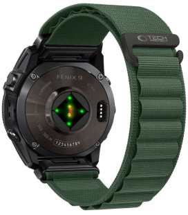 Žalia apyrankė Garmin Fenix 5 / 6 / 6 Pro / 7 / 8 / 8 Pro / E / 9 / 9 Pro (47 mm) "Tech-Protect Nylon Pro"