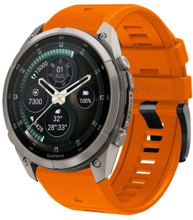 Oranžinė apyrankė Garmin Fenix 5 / 6 / 6 Pro / 7 / 8 / 8 Pro / E / 9 / 9 Pro (47 mm) "Tech-Protect Silicone"