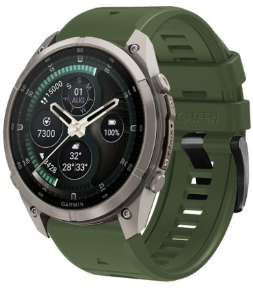 Žalia apyrankė Garmin Fenix 5 / 6 / 6 Pro / 7 / 8 / 8 Pro / E / 9 / 9 Pro (47 mm) "Tech-Protect Silicone"