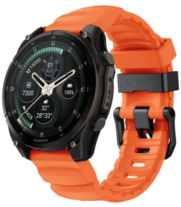 Oranžinė apyrankė Garmin Fenix 5 / 6 / 6 Pro / 7 / 8 / 8 Pro / E / 9 / 9 Pro (47 mm) "Tech-Protect Motion"
