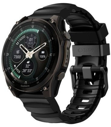 Juoda apyrankė Garmin Fenix 5 / 6 / 6 Pro / 7 / 8 / 8 Pro / E / 9 / 9 Pro (47 mm) "Tech-Protect Motion"