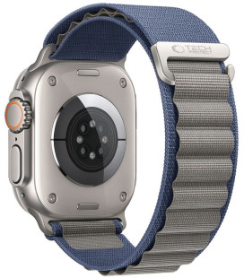 Mėlyna / pilka apyrankė Apple Watch 8 / 9 / 10 / 11 / 12 / SE / Ultra (44 / 45 / 46 / 49 mm) laikrodžiui "Tech-Protect Nylon Pro