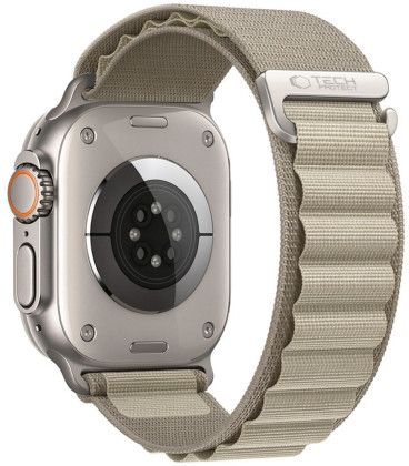 Šviesiai ruda apyrankė Apple Watch 8 / 9 / 10 / 11 / 12 / SE / Ultra (44 / 45 / 46 / 49 mm) laikrodžiui "Tech-Protect Nylon Pro"