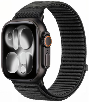 Juoda apyrankė Apple Watch 8 / 9 / 10 / 11 / 12 / SE (40 / 41 / 42 mm) Laikrodžiui "Tech-Protect NylonLoop"