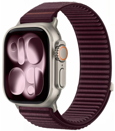 Bordo (Burgundy) apyrankė Apple Watch 8 / 9 / 10 / 11 / 12 / SE (40 / 41 / 42 mm) Laikrodžiui "Tech-Protect NylonLoop"
