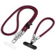 Bordo (Burgundy / Titanium dirželis telefonui "Tech-Protect C10S Rope Crossbody & Wrist"