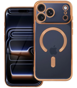 Auksinės spalvos / skaidrus dėklas Apple iPhone 17 Pro Max / 18 Pro Max telefonui "Electro Mag Cover" 