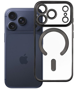 Juodas / skaidrus dėklas Apple iPhone 17 Pro / 18 Pro telefonui "Electro Mag Cover"