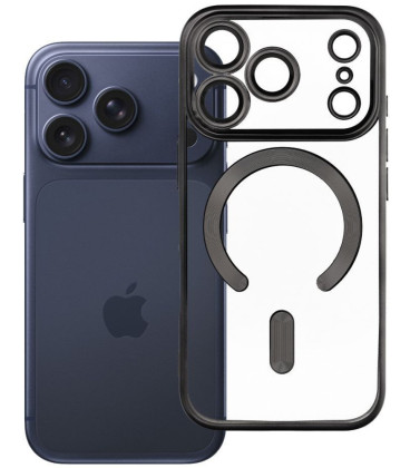 Juodas / skaidrus dėklas Apple iPhone 17 Pro / 18 Pro telefonui "Electro Mag Cover"