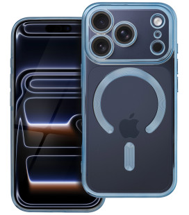Šviesiai mėlynas / skaidrus dėklas Apple iPhone 17 Pro / 18 Pro telefonui "Electro Mag Cover"