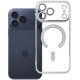 Sidabrinės spalvos / skaidrus dėklas Apple iPhone 17 Pro / 18 Pro telefonui "Electro Mag Cover"