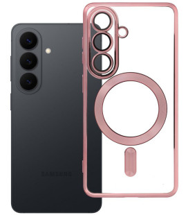 Rausvai auksinės spalvos / skaidrus dėklas Samsung Galaxy S26 telefonui "Electro Mag Cover"