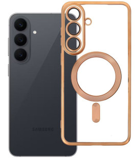 Auksinės spalvos / skaidrus dėklas Samsung Galaxy S26 FE telefonui "Electro Mag Cover"