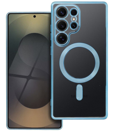 Mėlynas / skaidrus dėklas Samsung Galaxy S25 Ultra telefonui "Electro Mag Cover"