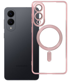 Rausvai auksinės spalvos / skaidrus dėklas Samsung Galaxy S25 Edge telefonui "Electro Mag Cover"