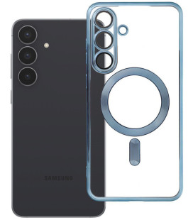 Mėlynas / skaidrus dėklas Samsung Galaxy S25 FE telefonui "Electro Mag Cover"