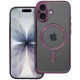 Purpurinis / skaidrus dėklas Apple iPhone 17 telefonui "Electro Mag Cover"