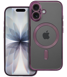 Purpurinis / skaidrus dėklas Apple iPhone 17 telefonui "Electro Mag Cover"