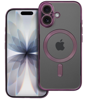 Purpurinis / skaidrus dėklas Apple iPhone 17 telefonui "Electro Mag Cover"