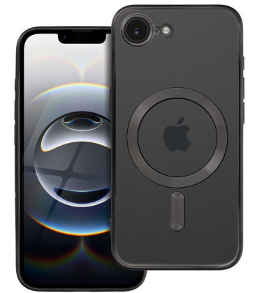 Juodas / skaidrus dėklas Apple iPhone 16E / 17E telefonui "Electro Mag Cover"