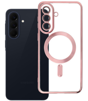 Rusvai auksinės splavos / skaidrus dėklas Samsung Galaxy A57 telefonui "Electro Mag Cover"