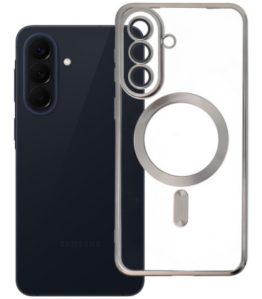 Pilkas / skaidrus dėklas Samsung Galaxy A57 telefonui "Electro Mag Cover"