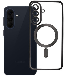Juodas / skaidrus dėklas Samsung Galaxy A57 telefonui "Electro Mag Cover"