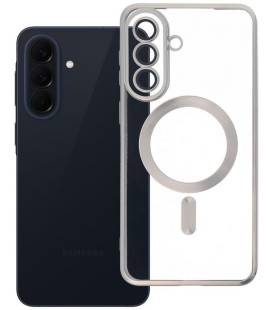 Šviesiai pilkas / skaidrus dėklas Samsung Galaxy A57 telefonui "Electro Mag Cover"