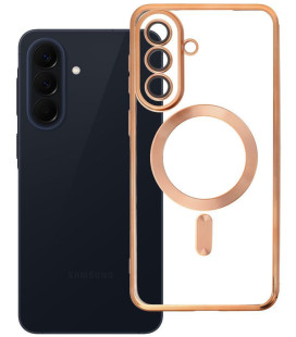 Auksinės spalvos / skaidrus dėklas Samsung Galaxy A57 telefonui "Electro Mag Cover"