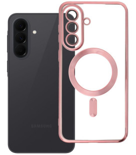Rausvai auksinės spalvos / skaidrus dėklas Samsung Galaxy A37 telefonui "Electro Mag Cover"