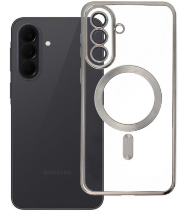 Pilkas / skaidrus dėklas Samsung Galaxy A37 telefonui "Electro Mag Cover"