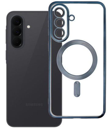 Mėlynas / skaidrus dėklas Samsung Galaxy A37 telefonui "Electro Mag Cover"