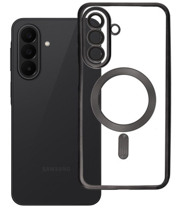 Juodas / skaidrus dėklas Samsung Galaxy A27 telefonui "Electro Mag Cover"