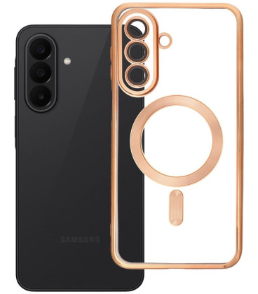 Auksinės spalvos / skaidrus dėklas Samsung Galaxy A27 telefonui "Electro Mag Cover"