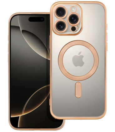 Auksinės spalvos / skaidrus dėklas Apple iPhone 16 Pro Max telefonui "Electro Mag Cover"