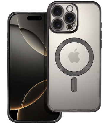 Juodas / skaidrus dėklas Apple iPhone 16 Pro Max telefonui "Electro Mag Cover"