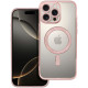 Rausvai auksinės spalvos / skaidrus dėklas Apple iPhone 16 Pro Max telefonui "Electro Mag Cover"