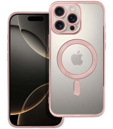 Rausvai auksinės spalvos / skaidrus dėklas Apple iPhone 16 Pro Max telefonui "Electro Mag Cover"