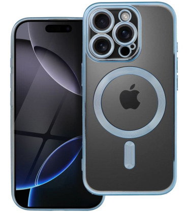 Mėlynas / skaidrus dėklas Apple iPhone 16 Pro telefonui "Electro Mag Cover"